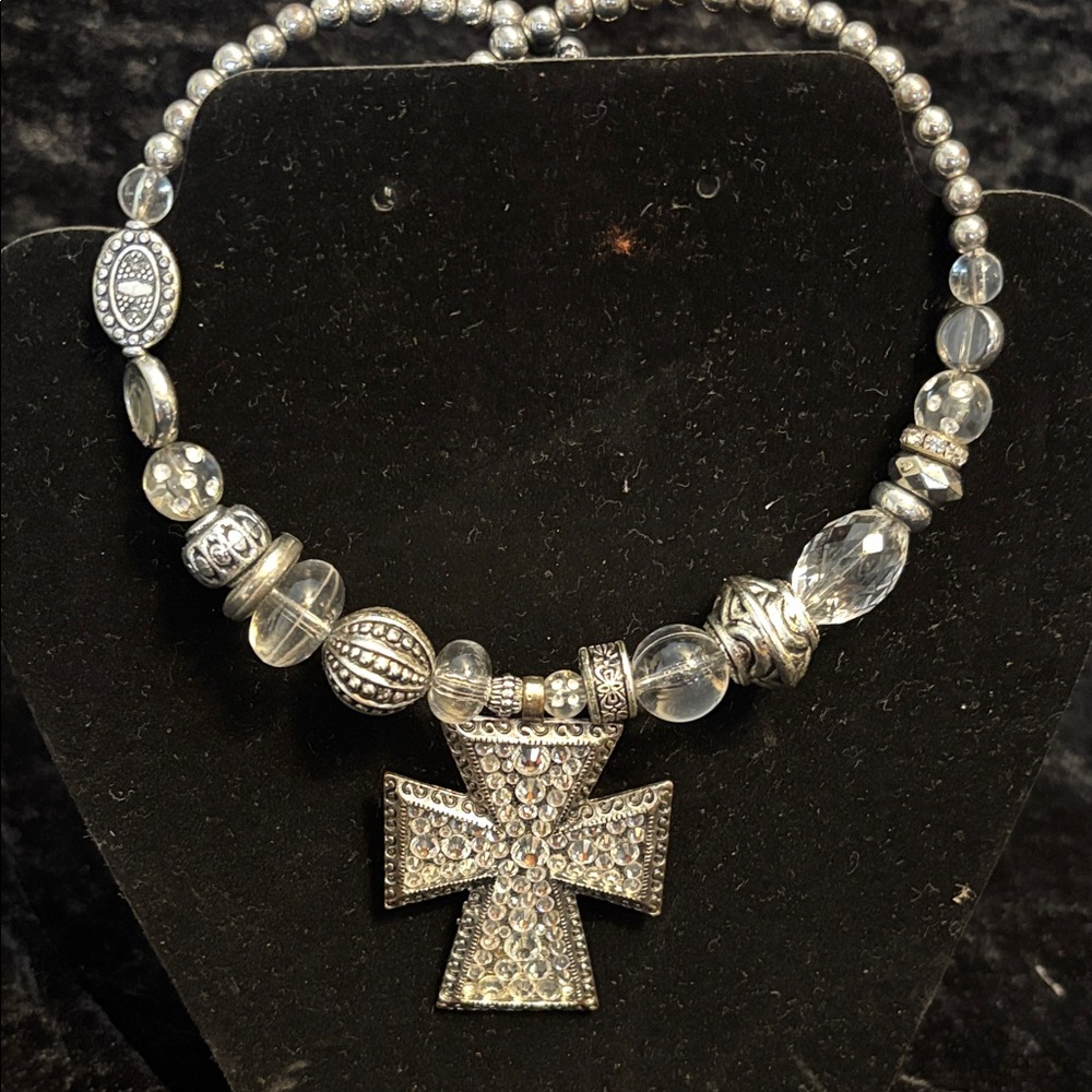 Silver Cross Pendant Necklace